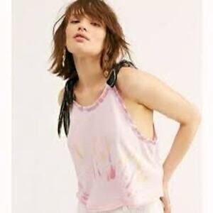 Free People NWT Women's‎ KOA Pink Tie Dye Cropped Tank Size Large